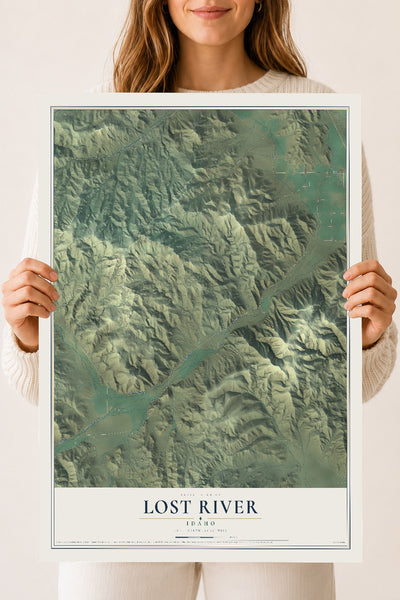 Map of Lost River, Idaho, 18 x 24 inch unframed archival matte print
