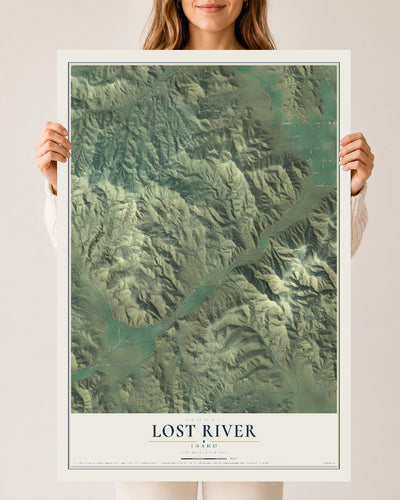Map of Lost River, Idaho, 24 x 36 inch unframed archival matte print