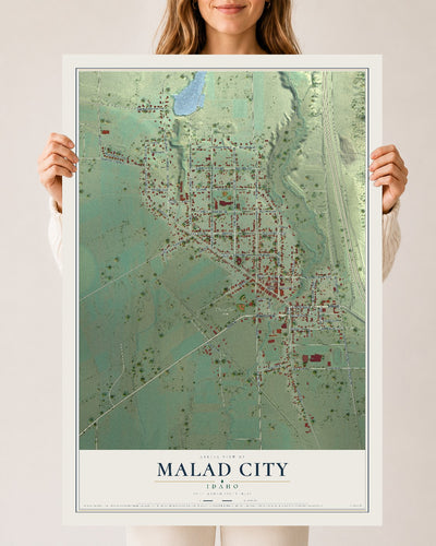 Map of Malad City, Idaho, 24 x 36 inch unframed archival matte print