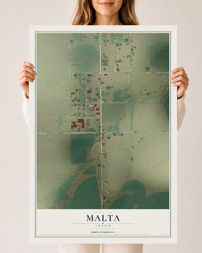 Map of Malta, Idaho, 24 x 36 inch unframed archival matte print