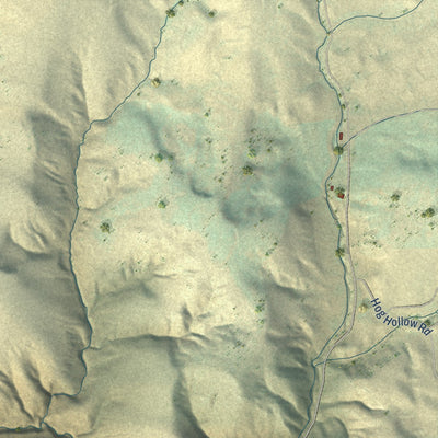 Close-up of the map of Marsh Valley, Idaho print showing street and building detail