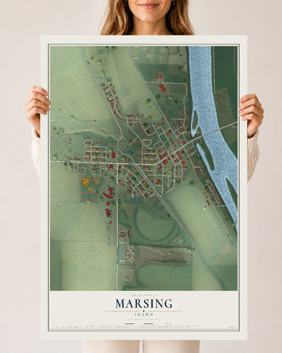 Map of Marsing, Idaho, 24 x 36 inch unframed archival matte print