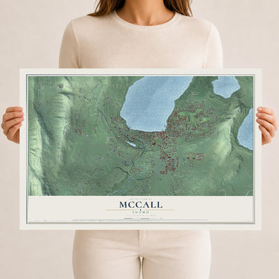 Map of McCall, Idaho, 12 x 18 inch unframed archival matte print