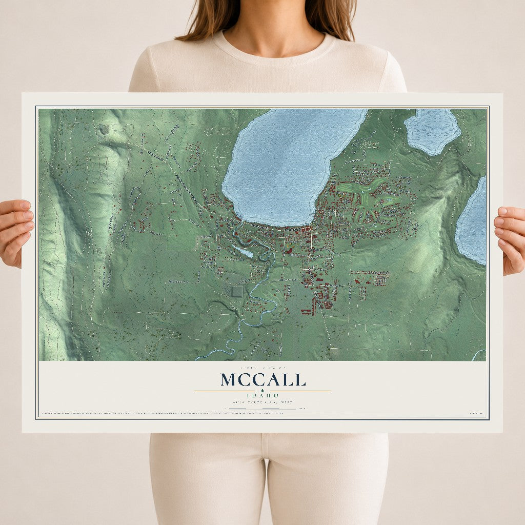 Map of McCall, Idaho, 18 x 24 inch unframed archival matte print