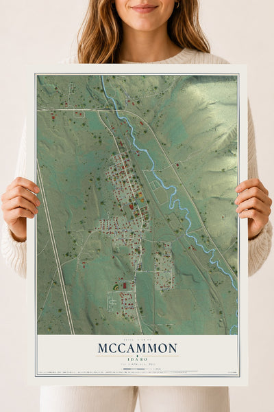 Map of McCammon, Idaho, 18 x 24 inch unframed archival matte print