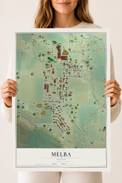 Map of Melba, Idaho, 18 x 24 inch unframed archival matte print