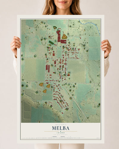 Map of Melba, Idaho, 24 x 36 inch unframed archival matte print