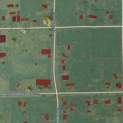 Second close-up of the map of Menan, Idaho print showing more streets and buildings