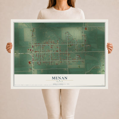 Map of Menan, Idaho, 24 x 36 inch unframed archival matte print