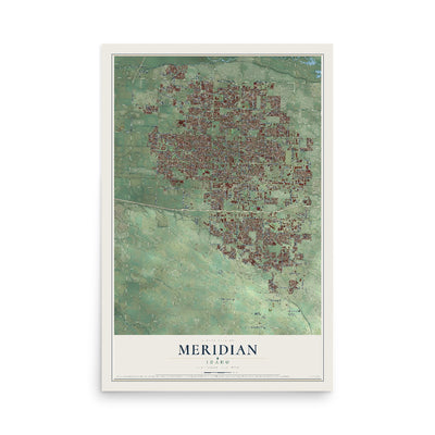 Map of Meridian, Idaho, 12 x 18 inch unframed archival matte print