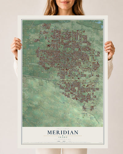 Map of Meridian, Idaho, 24 x 36 inch unframed archival matte print