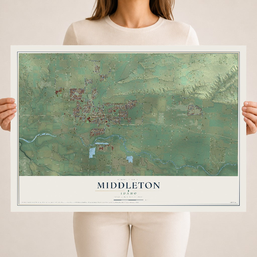 Map of Middleton, Idaho, 18 x 24 inch unframed archival matte print
