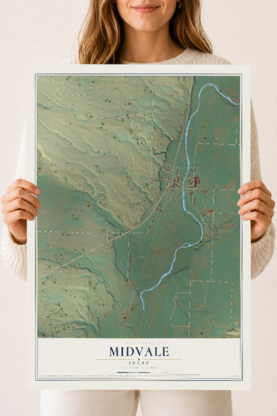 Map of Midvale, Idaho, 18 x 24 inch unframed archival matte print