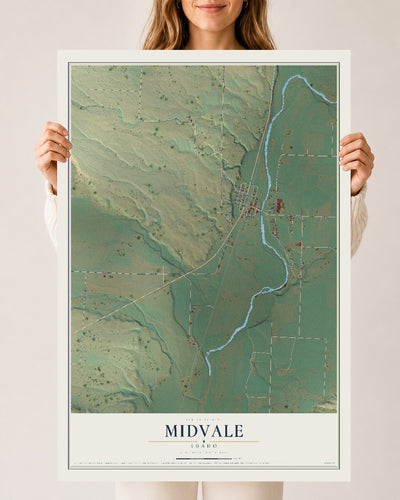 Map of Midvale, Idaho, 24 x 36 inch unframed archival matte print