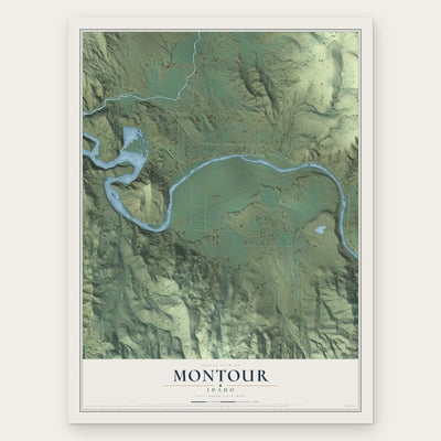 Montour, Idaho map print, the full design