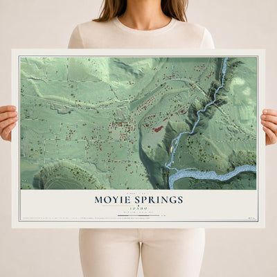 Map of Moyie Springs, Idaho, 18 x 24 inch unframed archival matte print