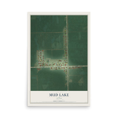 Map of Mud Lake, Idaho, 12 x 18 inch unframed archival matte print