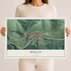 Map of Mullan, Idaho, 12 x 18 inch unframed archival matte print