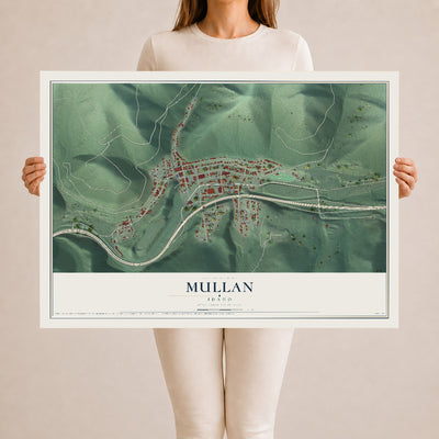 Map of Mullan, Idaho, 24 x 36 inch unframed archival matte print