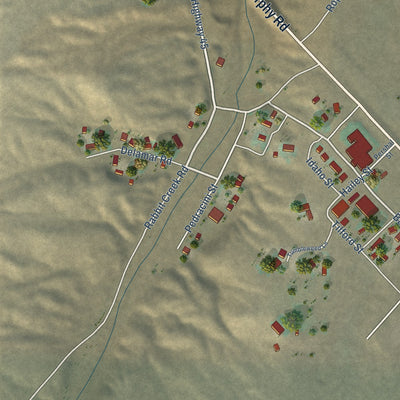 Close-up of the map of Murphy, Idaho print showing street and building detail