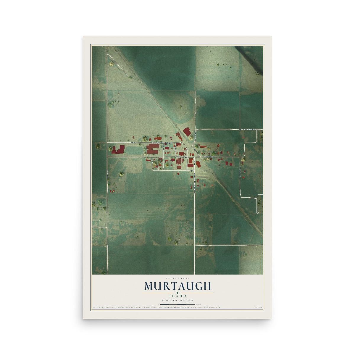Map of Murtaugh, Idaho, 12 x 18 inch unframed archival matte print