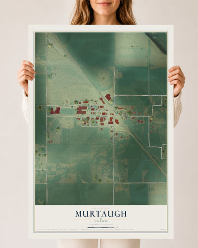Map of Murtaugh, Idaho, 24 x 36 inch unframed archival matte print
