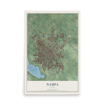 Map of Nampa, Idaho, 12 x 18 inch unframed archival matte print