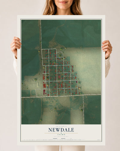 Map of Newdale, Idaho, 24 x 36 inch unframed archival matte print