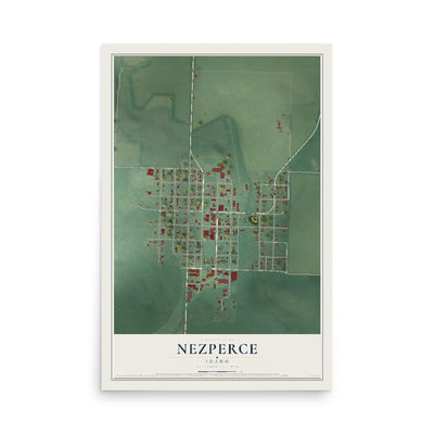 Map of Nezperce, Idaho, 12 x 18 inch unframed archival matte print