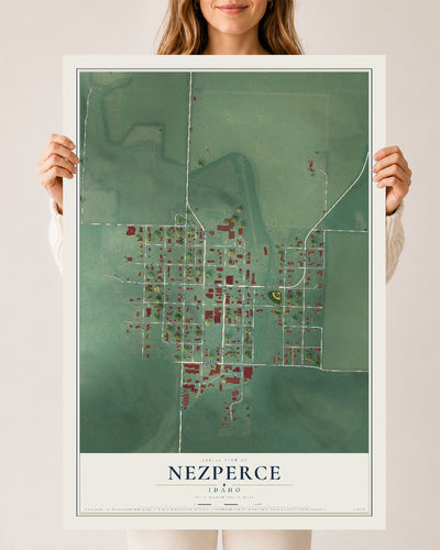 Map of Nezperce, Idaho, 24 x 36 inch unframed archival matte print