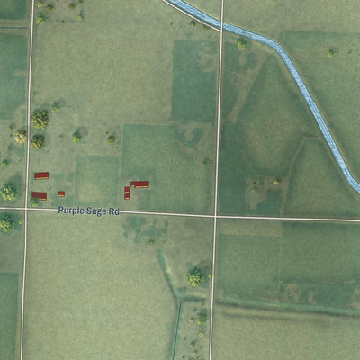 Second close-up of the map of Notus, Idaho print showing more streets and buildings