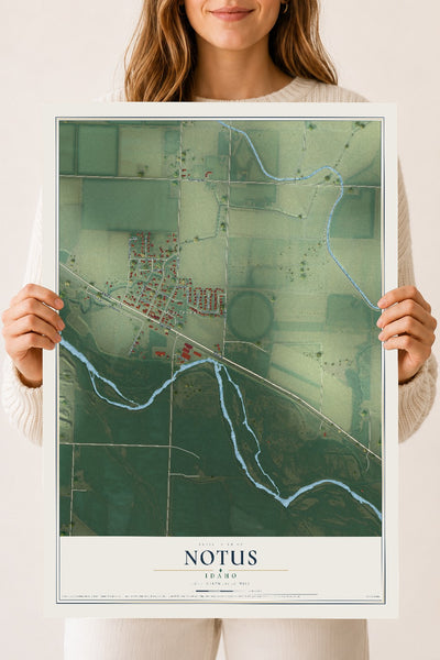 Map of Notus, Idaho, 18 x 24 inch unframed archival matte print