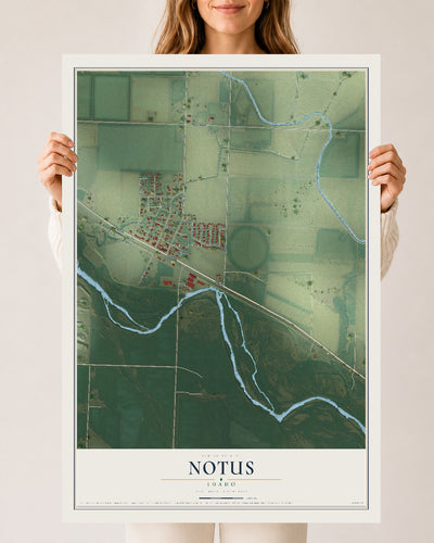 Map of Notus, Idaho, 24 x 36 inch unframed archival matte print