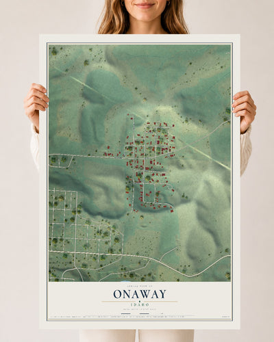 Map of Onaway, Idaho, 24 x 36 inch unframed archival matte print