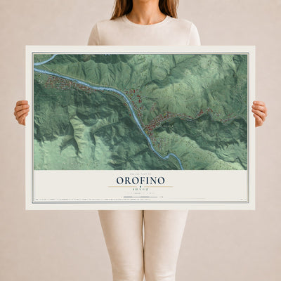 Map of Orofino, Idaho, 24 x 36 inch unframed archival matte print