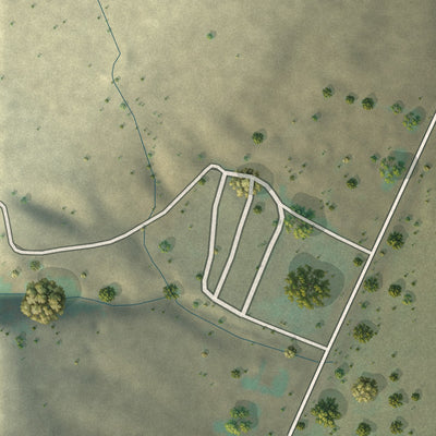 Second close-up of the map of Oxford, Idaho print showing more streets and buildings
