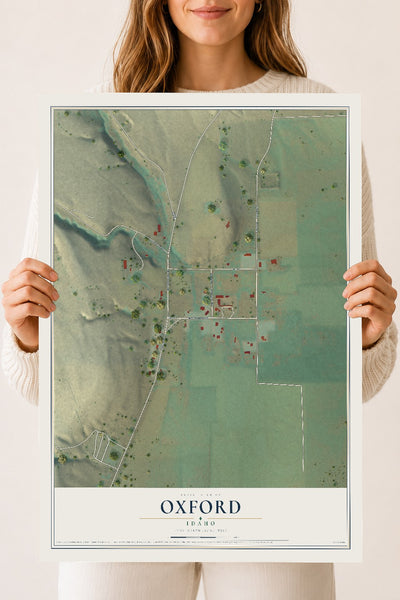 Map of Oxford, Idaho, 18 x 24 inch unframed archival matte print