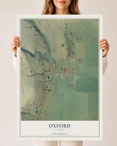 Map of Oxford, Idaho, 24 x 36 inch unframed archival matte print
