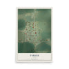 Map of Parker, Idaho, 12 x 18 inch unframed archival matte print