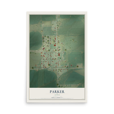 Map of Parker, Idaho, 12 x 18 inch unframed archival matte print