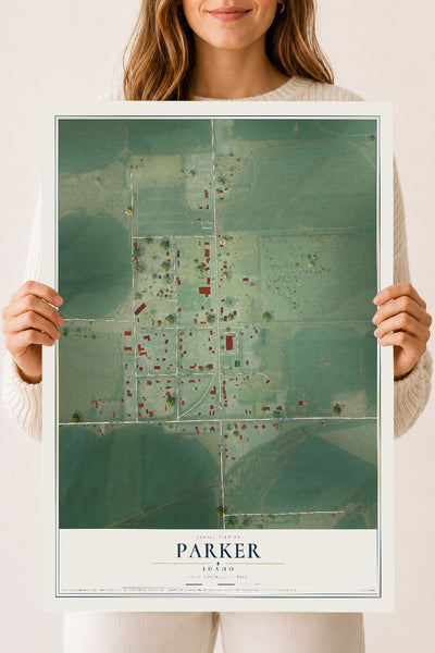 Map of Parker, Idaho, 18 x 24 inch unframed archival matte print