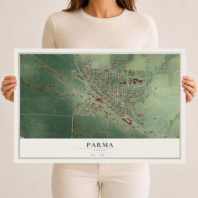 Map of Parma, Idaho, 12 x 18 inch unframed archival matte print
