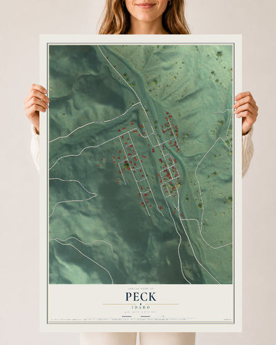 Map of Peck, Idaho, 24 x 36 inch unframed archival matte print