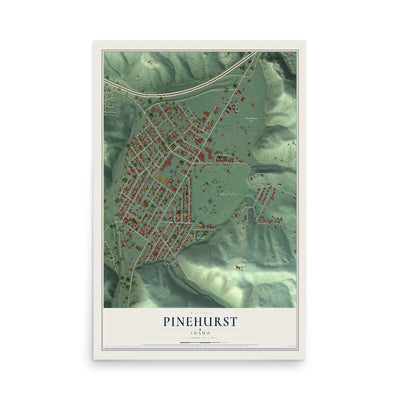 Map of Pinehurst, Idaho, 12 x 18 inch unframed archival matte print