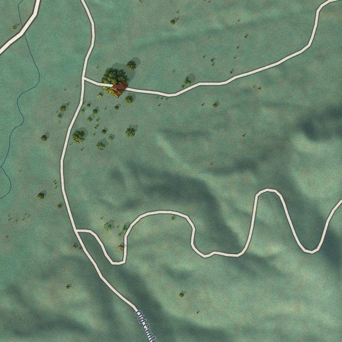 Second close-up of the map of Placerville, Idaho print showing more streets and buildings