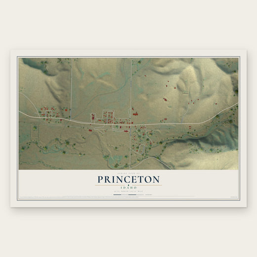Princeton, Idaho map print, the full design