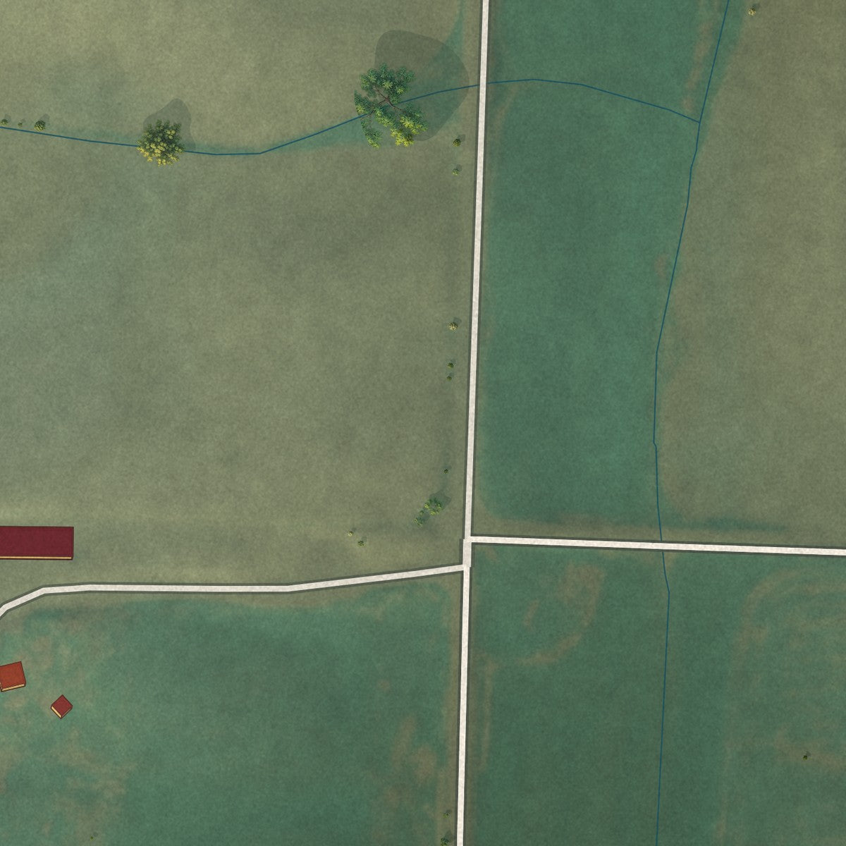 Second close-up of the map of Reubens, Idaho print showing more streets and buildings