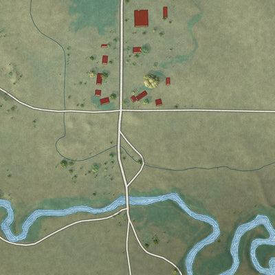 Second close-up of the map of Richfield, Idaho print showing more streets and buildings