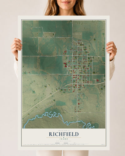 Map of Richfield, Idaho, 24 x 36 inch unframed archival matte print