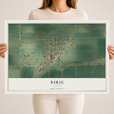 Map of Ririe, Idaho, 18 x 24 inch unframed archival matte print